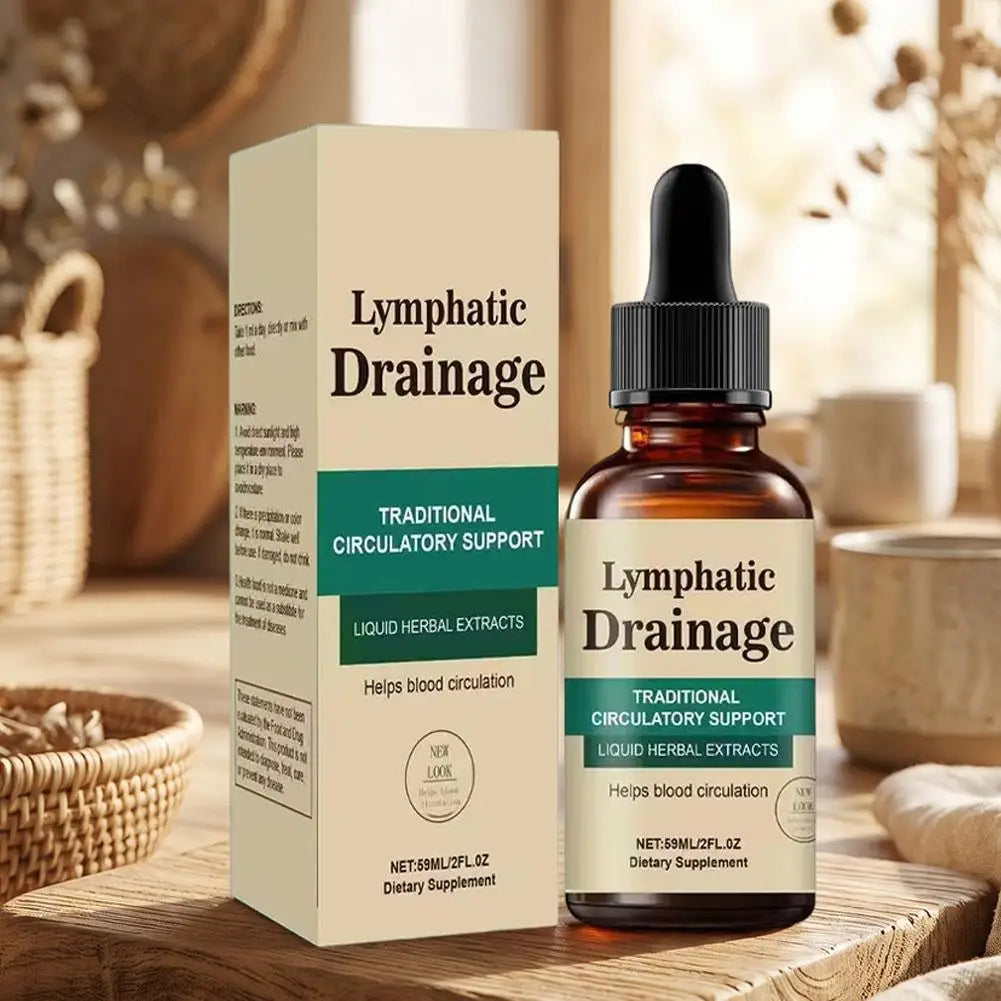 Lymph Support Drops Herbal Liquid Formula Natural Ingredients Promote Body Balance Flow Circulation Daily Wellness Care
