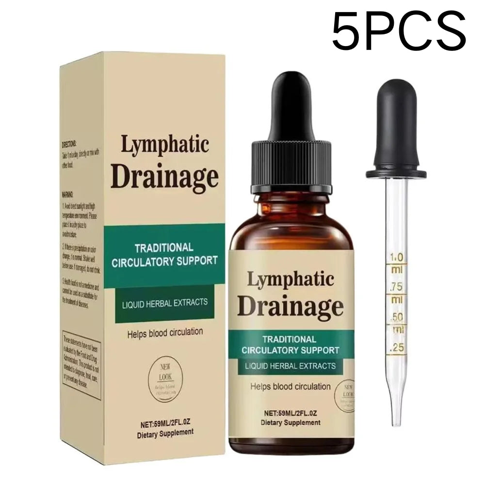 Lymph Support Drops Herbal Liquid Formula Natural Ingredients Promote Body Balance Flow Circulation Daily Wellness Care