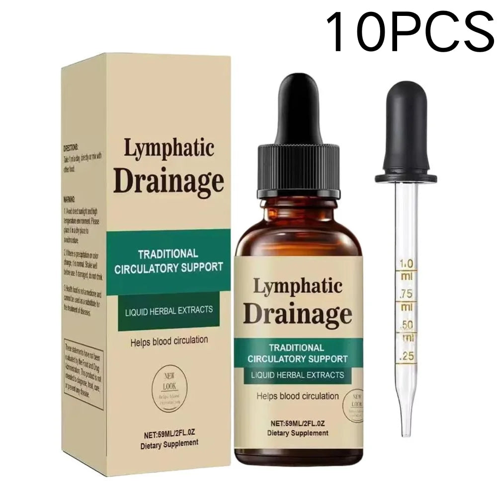 Lymph Support Drops Herbal Liquid Formula Natural Ingredients Promote Body Balance Flow Circulation Daily Wellness Care